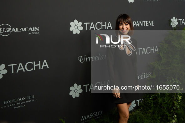 Actress Natalia Verbeke attends a photocall for the anniversary of Tacha in Madrid, Spain, on October 10, 2024. 