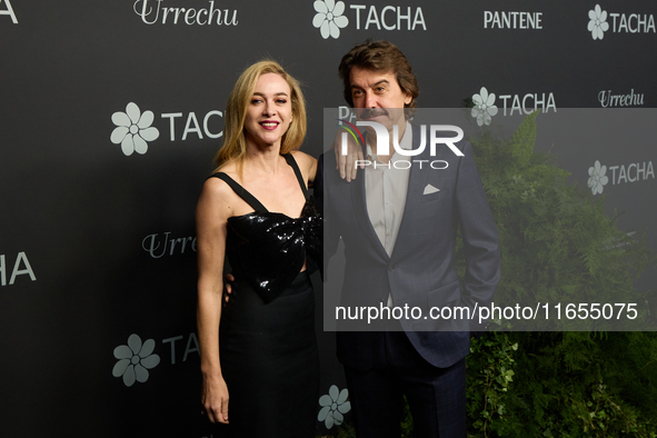 Actors Javier Veiga and Marta Hazas attend a photocall for the anniversary of Tacha in Madrid, Spain, on October 10, 2024. 