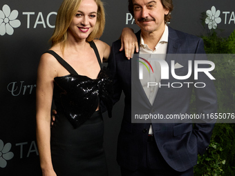 Actors Javier Veiga and Marta Hazas attend a photocall for the anniversary of Tacha in Madrid, Spain, on October 10, 2024. (