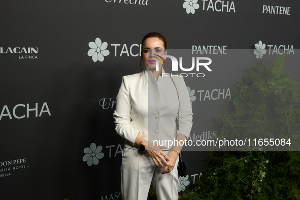 Journalist Carmen Chaparro attends a photocall for the anniversary of Tacha in Madrid, Spain, on October 10, 2024. 