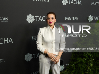 Journalist Carmen Chaparro attends a photocall for the anniversary of Tacha in Madrid, Spain, on October 10, 2024. (