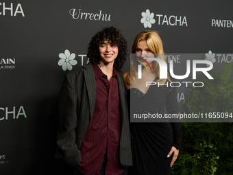 Singer Alice Wonder and actress Mirela Balic attend a photocall for the anniversary of Tacha in Madrid, Spain, on October 10, 2024. (