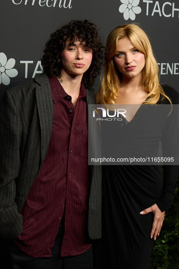 Singer Alice Wonder and actress Mirela Balic attend a photocall for the anniversary of Tacha in Madrid, Spain, on October 10, 2024. 