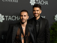 Designer Pelayo Diaz and Andy McDougall attend a photocall for the anniversary of Tacha in Madrid, Spain, on October 10, 2024. (