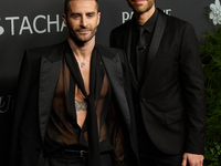 Designer Pelayo Diaz and Andy McDougall attend a photocall for the anniversary of Tacha in Madrid, Spain, on October 10, 2024. (