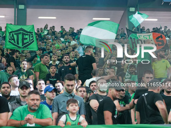 Panathinaikos supporters are seen during the Euroleague basketball match between Panathinaikos AKTOR Athens and FC Bayern Munich at OAKA Oly...