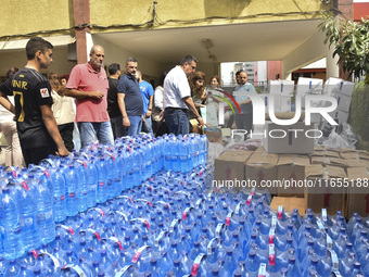 Distribution of rations from UNICEF and the Ministry of Social Affairs occurs in schools for displaced people in Beirut, Lebanon, on October...