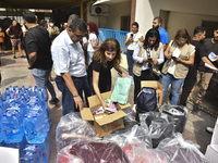 Distribution of rations from UNICEF and the Ministry of Social Affairs occurs in schools for displaced people in Beirut, Lebanon, on October...