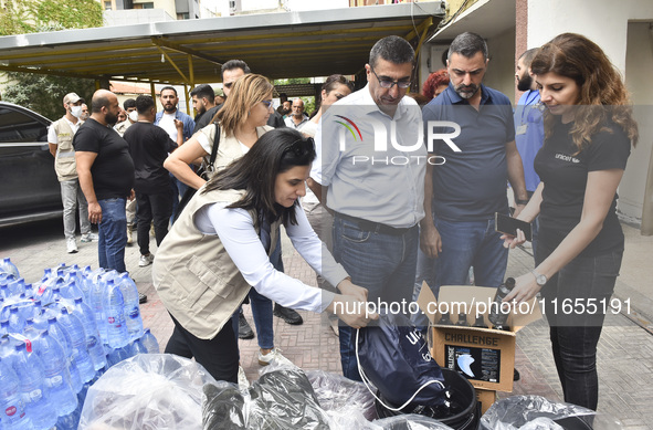 Distribution of rations from UNICEF and the Ministry of Social Affairs occurs in schools for displaced people in Beirut, Lebanon, on October...