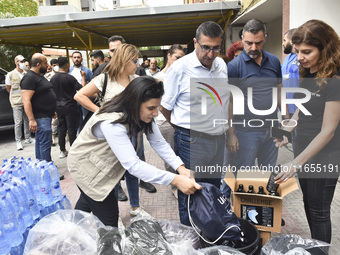 Distribution of rations from UNICEF and the Ministry of Social Affairs occurs in schools for displaced people in Beirut, Lebanon, on October...