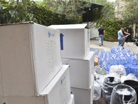 Distribution of rations from UNICEF and the Ministry of Social Affairs occurs in schools for displaced people in Beirut, Lebanon, on October...