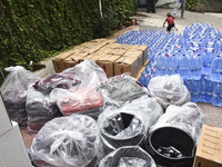 Distribution of rations from UNICEF and the Ministry of Social Affairs occurs in schools for displaced people in Beirut, Lebanon, on October...