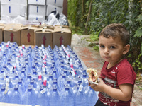 Distribution of rations from UNICEF and the Ministry of Social Affairs occurs in schools for displaced people in Beirut, Lebanon, on October...