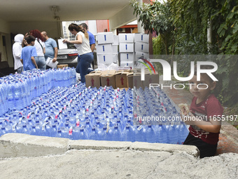 Distribution of rations from UNICEF and the Ministry of Social Affairs occurs in schools for displaced people in Beirut, Lebanon, on October...