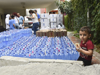 Distribution of rations from UNICEF and the Ministry of Social Affairs occurs in schools for displaced people in Beirut, Lebanon, on October...