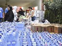 Distribution of rations from UNICEF and the Ministry of Social Affairs occurs in schools for displaced people in Beirut, Lebanon, on October...