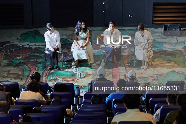 Indian film producers Priyanka Dutt and Swapna Dutt attend a talk after the screening of their new film ''Kalki 2898-AD'' at Lotte Cinema in...