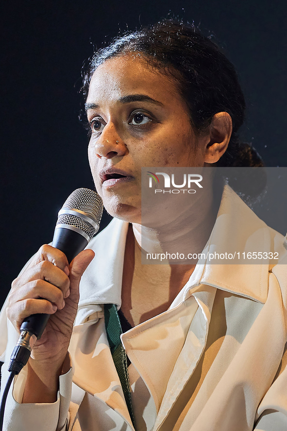 Indian film producers Priyanka Dutt and Swapna Dutt attend a talk after the screening of their new film ''Kalki 2898-AD'' at Lotte Cinema in...