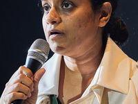 Indian film producers Priyanka Dutt and Swapna Dutt attend a talk after the screening of their new film ''Kalki 2898-AD'' at Lotte Cinema in...