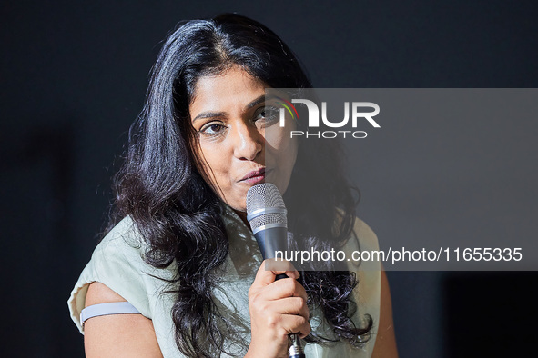 Indian film producers Priyanka Dutt and Swapna Dutt attend a talk after the screening of their new film ''Kalki 2898-AD'' at Lotte Cinema in...