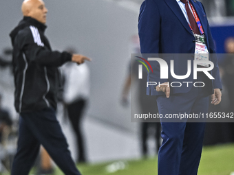 Maksim Lisitsyn, Head Coach of Kyrgyzstan, reacts during the FIFA World Cup 2026 AFC Asian Qualifiers 3rd round group A match between Qatar...