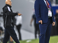 Maksim Lisitsyn, Head Coach of Kyrgyzstan, reacts during the FIFA World Cup 2026 AFC Asian Qualifiers 3rd round group A match between Qatar...