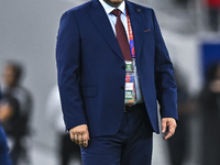 Maksim Lisitsyn, Head Coach of Kyrgyzstan, reacts during the FIFA World Cup 2026 AFC Asian Qualifiers 3rd round group A match between Qatar...