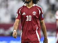 Akram Afif of Qatar plays in the FIFA World Cup 2026 AFC Asian Qualifiers 3rd round group A match between Qatar and Kyrgyzstan at Al Thumama...