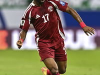 Ismail Mohamad of Qatar plays in the FIFA World Cup 2026 AFC Asian Qualifiers 3rd round group A match between Qatar and Kyrgyzstan at Al Thu...