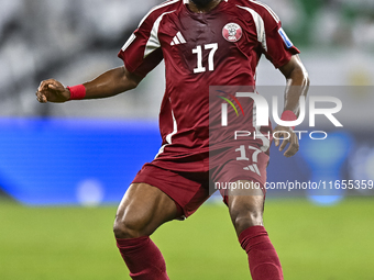 Ismail Mohamad of Qatar plays in the FIFA World Cup 2026 AFC Asian Qualifiers 3rd round group A match between Qatar and Kyrgyzstan at Al Thu...