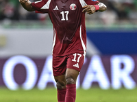 Ismail Mohamad of Qatar plays in the FIFA World Cup 2026 AFC Asian Qualifiers 3rd round group A match between Qatar and Kyrgyzstan at Al Thu...