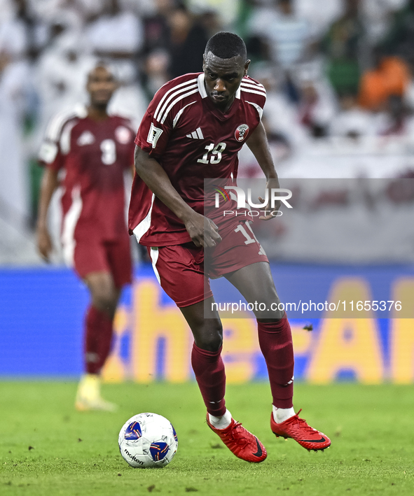 Almoez Ali of Qatar plays in the FIFA World Cup 2026 AFC Asian Qualifiers 3rd round group A match between Qatar and Kyrgyzstan at Al Thumama...