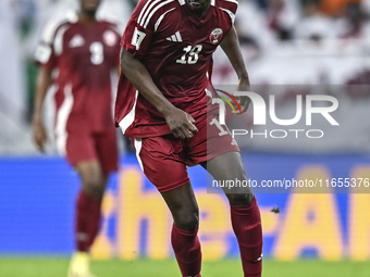 Almoez Ali of Qatar plays in the FIFA World Cup 2026 AFC Asian Qualifiers 3rd round group A match between Qatar and Kyrgyzstan at Al Thumama...