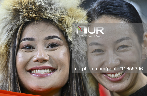 Kyrgyzstan supporters cheer for their team during the FIFA World Cup 2026 AFC Asian Qualifiers 3rd round group A match between Qatar and Kyr...