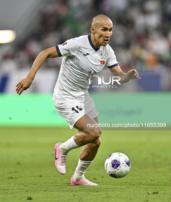 Kairat Zhyrgalbek Uulu of Kyrgyzstan plays in the FIFA World Cup 2026 AFC Asian Qualifiers 3rd round group A match between Qatar and Kyrgyzs...