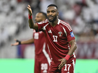 Ismail Mohamad of Qatar plays in the FIFA World Cup 2026 AFC Asian Qualifiers 3rd round group A match between Qatar and Kyrgyzstan at Al Thu...