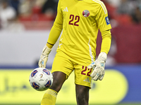 Meshaal Barsham of Qatar plays in the FIFA World Cup 2026 AFC Asian Qualifiers 3rd round group A match between Qatar and Kyrgyzstan at Al Th...