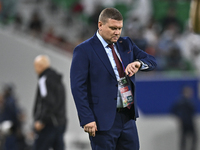 Maksim Lisitsyn, Head Coach of Kyrgyzstan, reacts during the FIFA World Cup 2026 AFC Asian Qualifiers 3rd round group A match between Qatar...