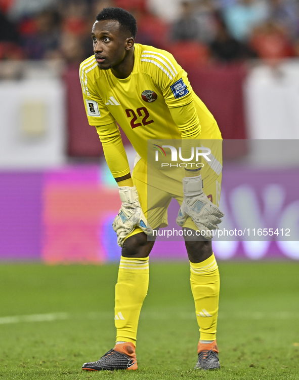 Meshaal Barsham of Qatar plays in the FIFA World Cup 2026 AFC Asian Qualifiers 3rd round group A match between Qatar and Kyrgyzstan at Al Th...