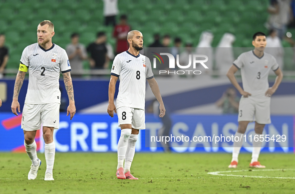 Players of Kyrgyzstan express their dejection after the FIFA World Cup 2026 AFC Asian Qualifiers 3rd round group A match between Qatar and K...