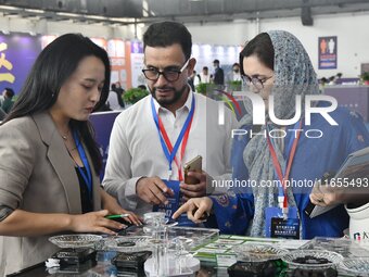 Foreign merchants learn about fastener products at the 2024 International Procurement Conference in Handan, China, on October 10, 2024. (