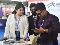 Foreign merchants learn about fastener products at the 2024 International Procurement Conference in Handan, China, on October 10, 2024. (