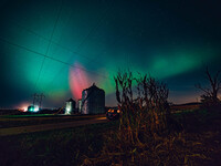 The night sky in Wisconsin glows with the Northern Lights as a geomagnetic storm brings vibrant pink and green colors to a majority of the n...