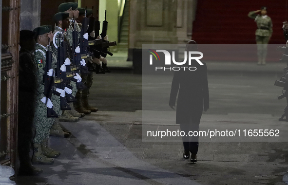 Claudia Sheinbaum, the first woman president of Mexico, participates in the Ceremony to Commemorate 200 years of the Mexican Republic in the...