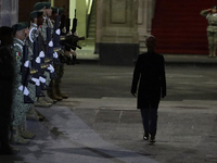 Claudia Sheinbaum, the first woman president of Mexico, participates in the Ceremony to Commemorate 200 years of the Mexican Republic in the...