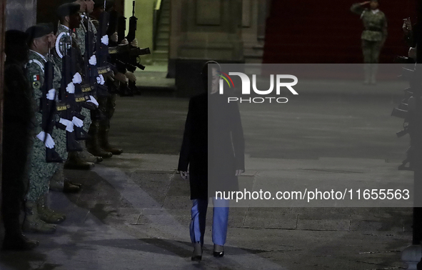 Claudia Sheinbaum, the first woman president of Mexico, participates in the Ceremony to Commemorate 200 years of the Mexican Republic in the...