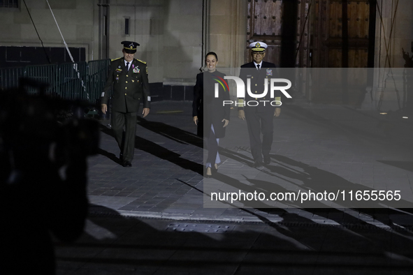 Claudia Sheinbaum, the first woman president of Mexico, participates in the Ceremony to Commemorate 200 years of the Mexican Republic in the...