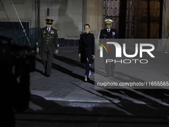 Claudia Sheinbaum, the first woman president of Mexico, participates in the Ceremony to Commemorate 200 years of the Mexican Republic in the...