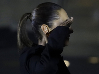 Claudia Sheinbaum, Mexico's first woman president, honors the flag during the Ceremony to Commemorate 200 years of the Mexican Republic in M...