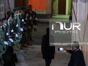 Claudia Sheinbaum Pardo, President of Mexico, leads the ceremony commemorating the 200th anniversary of the Mexican Republic at the main squ...